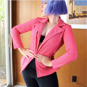 Vintage MCM Technicolor Checkered Blazer